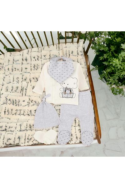 Bombinoo Large Birth Set of 5 - Baby Bag, Hospital Exit, Chickpea Blanket, 10-Piece Wipes and 3-Piece Socks