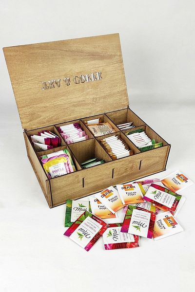 BAAÇ Tea Coffee Box Wooden Brown