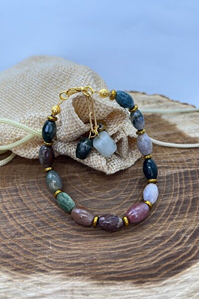 Balzamin Design تصميم خاص لوكس - سوار من حجر العقيق الهندي الطبيعي مصنوع يدويًا