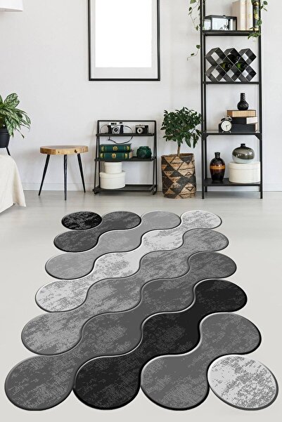 Viyana Home Kaymaz Taban Yıkanabilir Lazer Kesim Salon Halısı Mutfak Halısı Y...