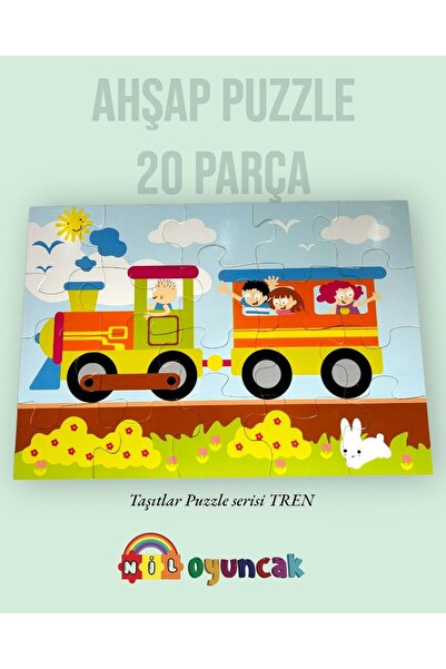 niloyuncak Büyük Boy Ahşap Puzzle İthal Tren