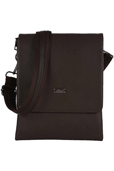 Çanta Sepetim Ανδρική τσάντα Messenger από γνήσιο δέρμα καφέ