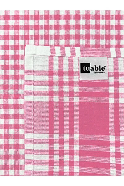 Tuable Pink Checkered Petite - Drying Cloth, Lunch Mat, Serving Napkin and Kitchen Towel 45X70Cm