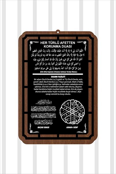 HomeJamin Afet Deprem Nazar Duası ve Ashab-ı Kehf Tablo 20x27cm Ceviz