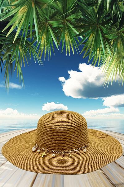 Mood Agenda Дамска лятна сламена шапка Starfish Wide Brim