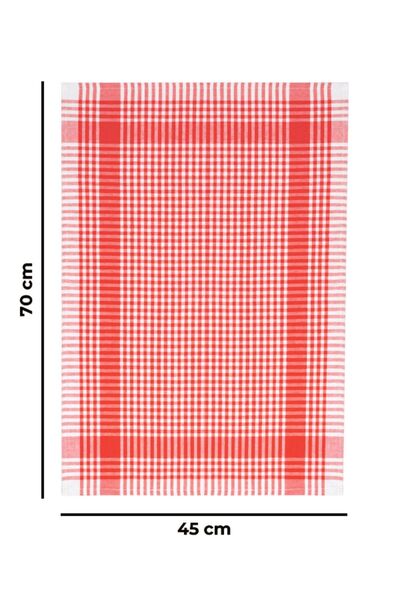 Tuable Pöti Kareli Kırmızı Kurulama Bezi, Beslenme Örtüsü, Servis Alman Peçetesi, Mutfak Havlusu 45x70cm
