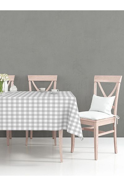 Tuable Checkered Tablecloth Gray 160x160cm