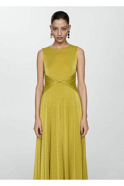 MANGO Woman Φόρεμα με κόμπους Lurex