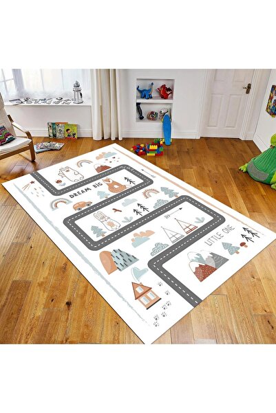 Viyana Home Dijital Baskılı Kaymaz Taban Yıkanabilir Çocuk Odası Oyun Halısı,...