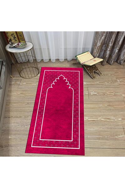 Viyana Home Digital Printed Washable Gift Prayer Rug Rug, V-SECCADE-11-PINK,