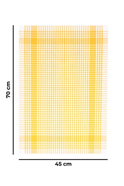 Tuable Pöti Kareli 6'lı Kurulama Bezi Sarı 45x70cm