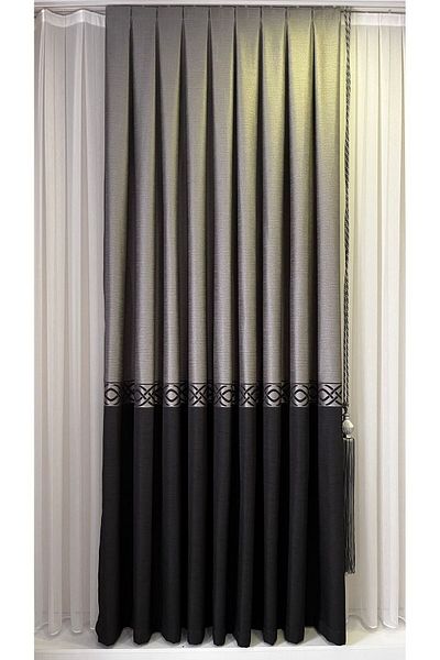 Fon Dünyası Panel Background Curtain Gray Black (Single Wing)