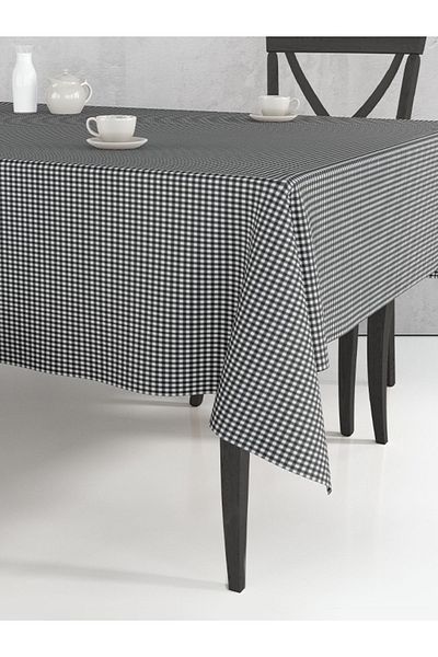 Tuable Față de masă în carouri Pöti Neagră 170x170cm