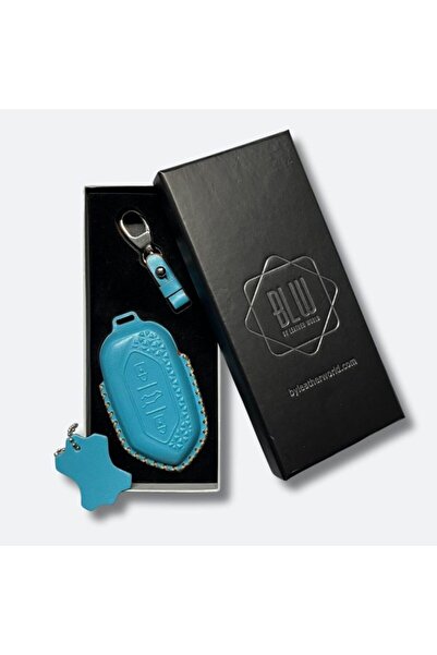 By Leather World Togg T10X uyumlu anahtar kılıfı Turkuaz