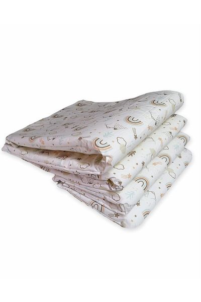 Bebek Özel Baby Kids Crib Edge Protection 70x120 For Park Crib (4 Pieces) Brown Rainbow
