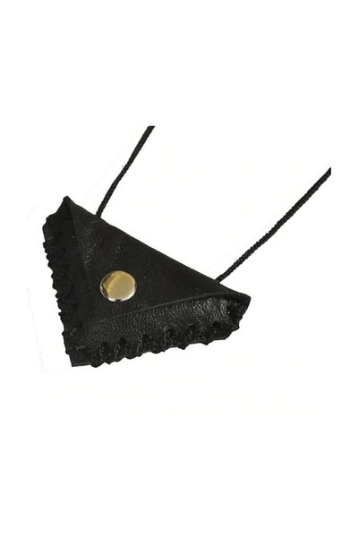 RoseRoi Unisex Black Triangle Empty Leather Cevşen Container Case Hanging Necklace