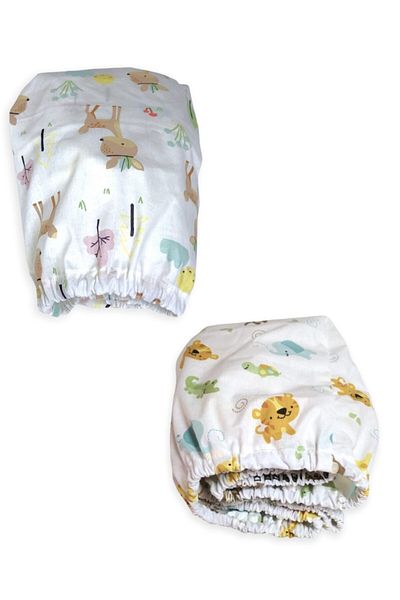 Bebek Özel Cotton Children's Fitted Sheet 90x190 2 Pieces Cute Animals And Roe Deer