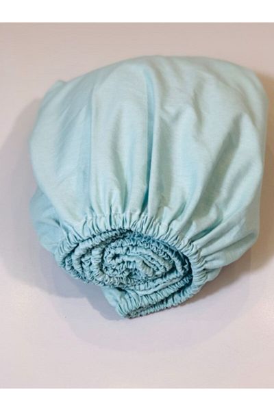 Bebek Özel Cotton Single Child Fitted Sheet 90x190 Mint Water Green