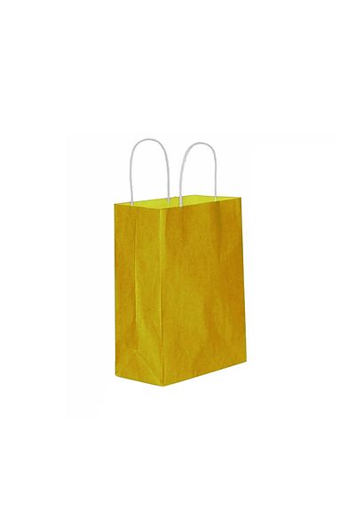 Eminonutoptanci Yellow Plain Color Oversize Paper Gift Bag - 25 Pieces 31X41 CM