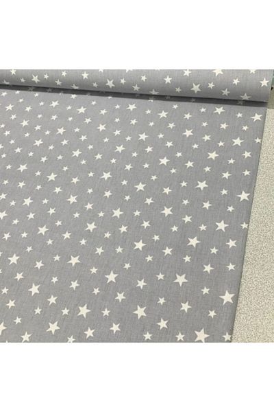 Bebek Özel One Meter Cotton Fabric Starry Gray Patterned 240 cm Width (100X240 cm)