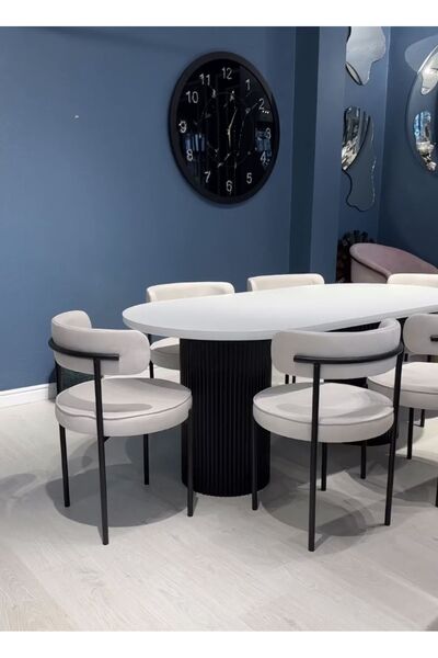 ELEN HOME Yemek Masası Mutfak Masası 6 Kişilik Masa Sandalye Masa Sandalye Ta...