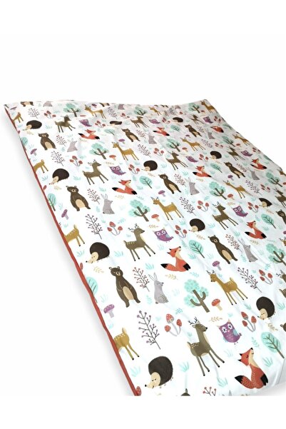 Bebek Özel Bebek Çocuk 100x150 Yorganı Standart Doğa Sevimli Hayvan Kiremit