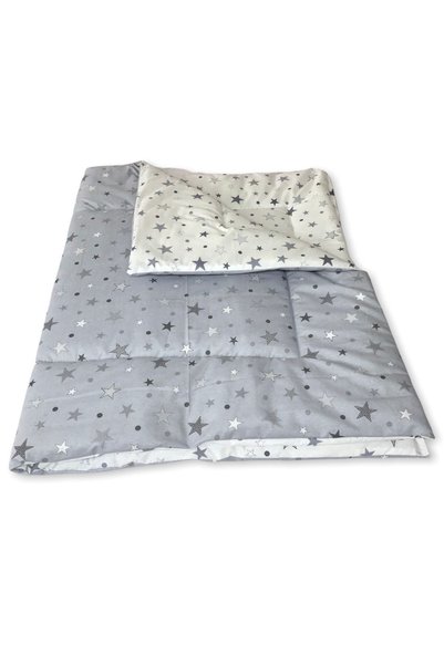 Bebek Özel Tek Nevresim Yorgan Kılıfı  Yeni Gri Yıldızlı 120 X 200cm sadece Y...