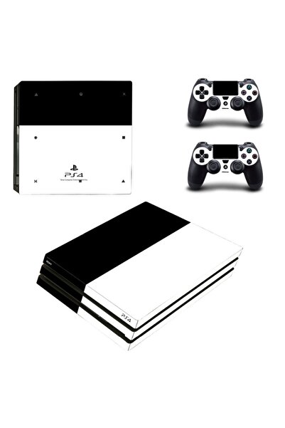 Kt Grup Siyah Beyaz Modern Playstation 4 Pro Full Sticker Kaplama