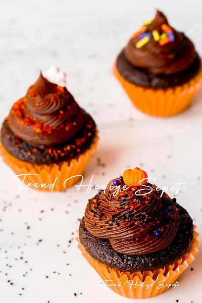 Trend Hediye Sepeti Orange Chocolate Mini Paper - 200 Pieces, 30x20 Mm, Muffin Cake and Turkish Delight Mold