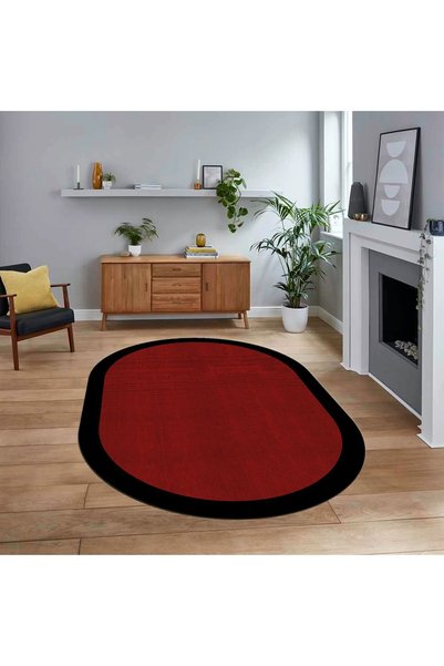 Viyana Home Dijital Baskılı Kaymaz Yıkanabilir Oval Jüt-Hasır Desen Mutfak Sa...