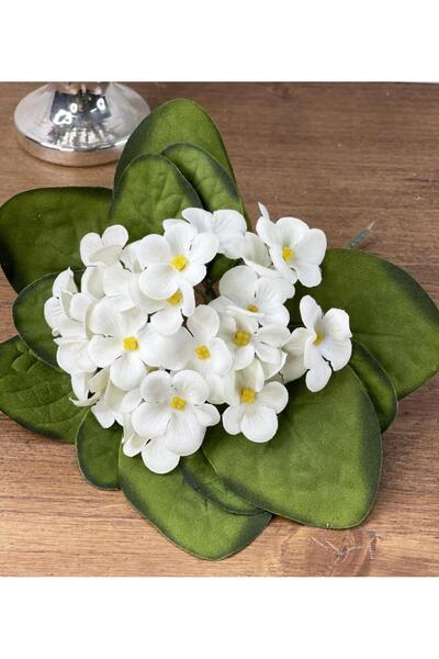 Nettenevime Yapay Çiçek Kadife Menekşe Gerçekçi Doku Beyaz