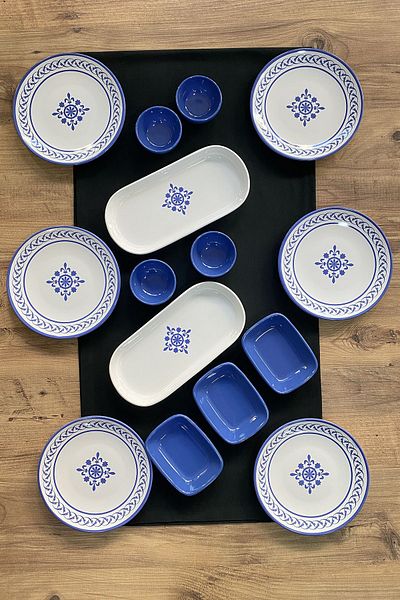 Keramika Alaçatı 6 Person Breakfast Set 15 Pieces