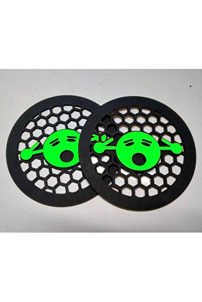 Rakkun Tasarım Mdf Yeşil Oto Midrange Kapağı 1 Çift (2 ADET 20 CM)