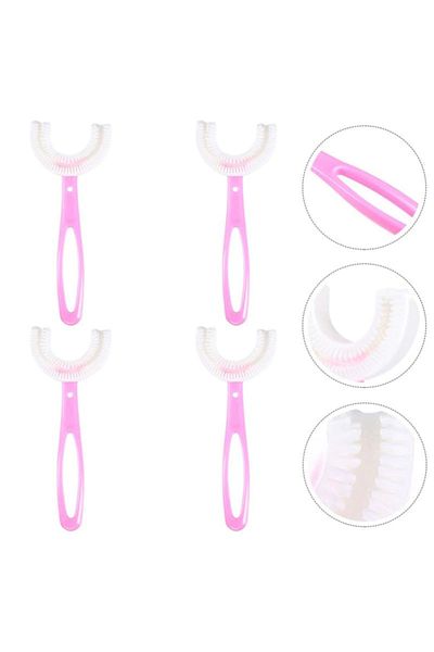 Mas Lord U Shape Baby Toothbrush Pink Color 4 Pieces (6-12 Years)
