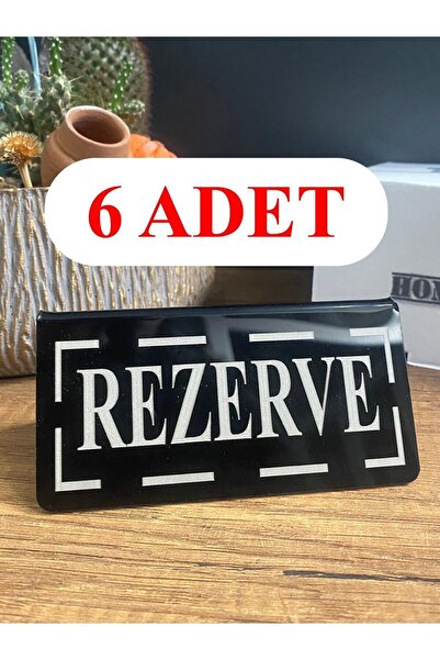 HomeJamin Pleksi Masa Üstü Rezerve Yazısı Üçgen Siyah 6 Adet