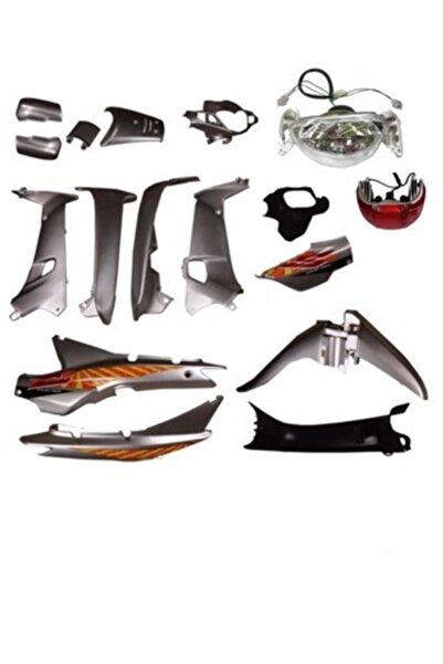 Genel Markalar Cup Kaporta Seti Sticerli (far Stop Dahil) Çelik Gri