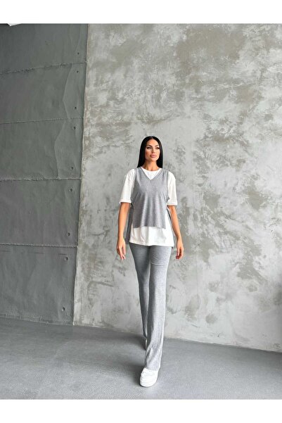 PERADO Kaşkorse Pantolon- T-shirt-Yelek Üçlü Takım