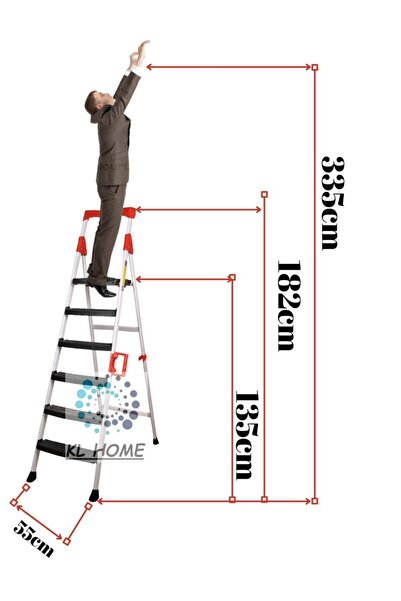 KL HOME Premium Yeni Nesil 5 1 Ergonomik Tutuş Ve Kilit Sistem Merdiven