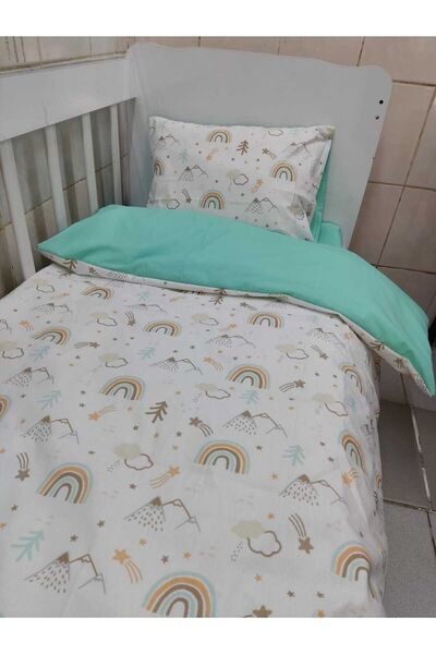 Bebek Özel Pamuklu Çocuk 120x200 Montessori Yastık Çarşaf Yorgan Kahverengi G...
