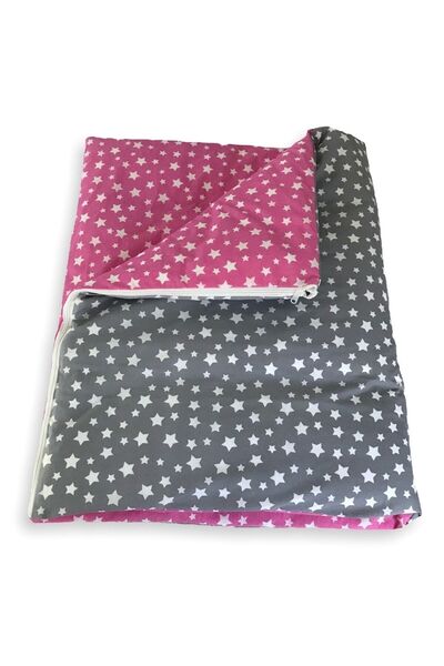 Bebek Özel Baby Kids Single Duvet Cover Quilt Cover Pink Gray Starry 110X150 cm