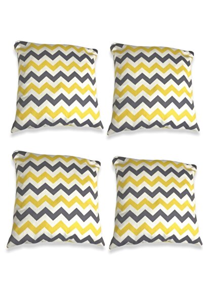 Bebek Özel Сучасна наволочка для подушки з жовтим і сірим зигзагоподібним віз...