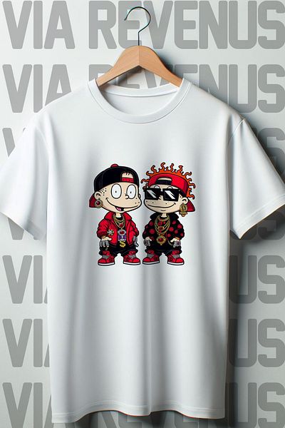 Vordevia Λευκό μπλουζάκι με στάμπα Oversize Rugrats