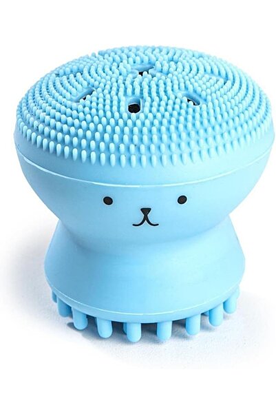 BİYUTREND Turkuaz -Krem Ahtapot Şekilli Peeling Silikon Yüz Temizleme Fırçası