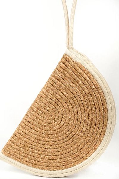 MaVaux Straw Jute Moss Vegan Clutch Bag - Zipped