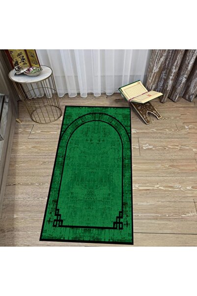 Hey Home سجادة صلاة للصلاة مطبوعة رقمية قابلة للغسل، V-SECCADE-39-GREEN