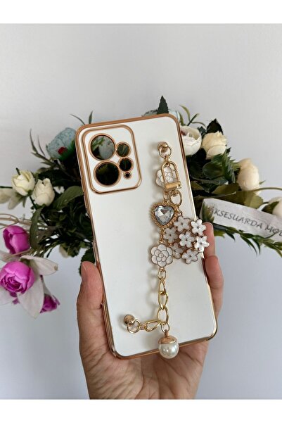 Aksesuarda Moda حافظة Redmi Note 12 المتوافقة مع الزهور والأحجار واللؤلؤ المق...