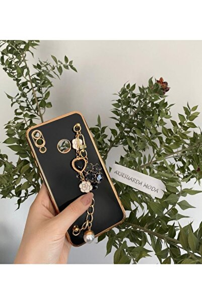 Aksesuarda Moda Huawei Y7 Prime 2019 Uyumlu Çiçekli Taşlı Incili El Geçmeli L...
