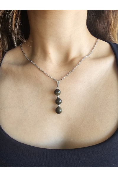 NBS Beautiful Naturel Stones قلادة من الحجر الطبيعي من حجر السج - تأثير الفرح...