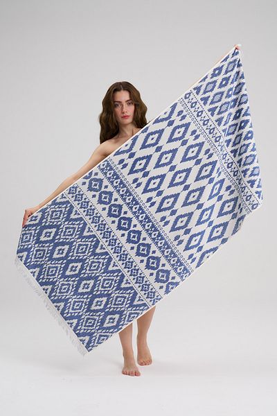 Homelover 100% Bumbac Blue Boho Etnic Beach și Prosop - 80x160cm