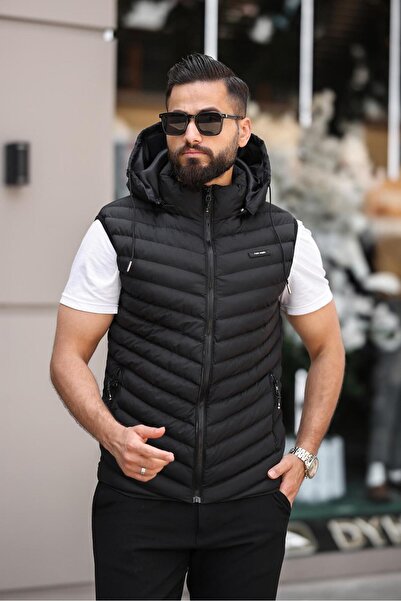 DOXGER SU VE RÜZGAR GEÇİRMEZ ÇIKARILABİLİR KAPÜŞONLU ERKEK YELEK